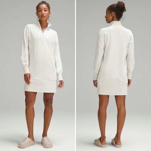 Lululemon Softstreme Long Sleeve Half Zip Mini Dress Bone Size 8